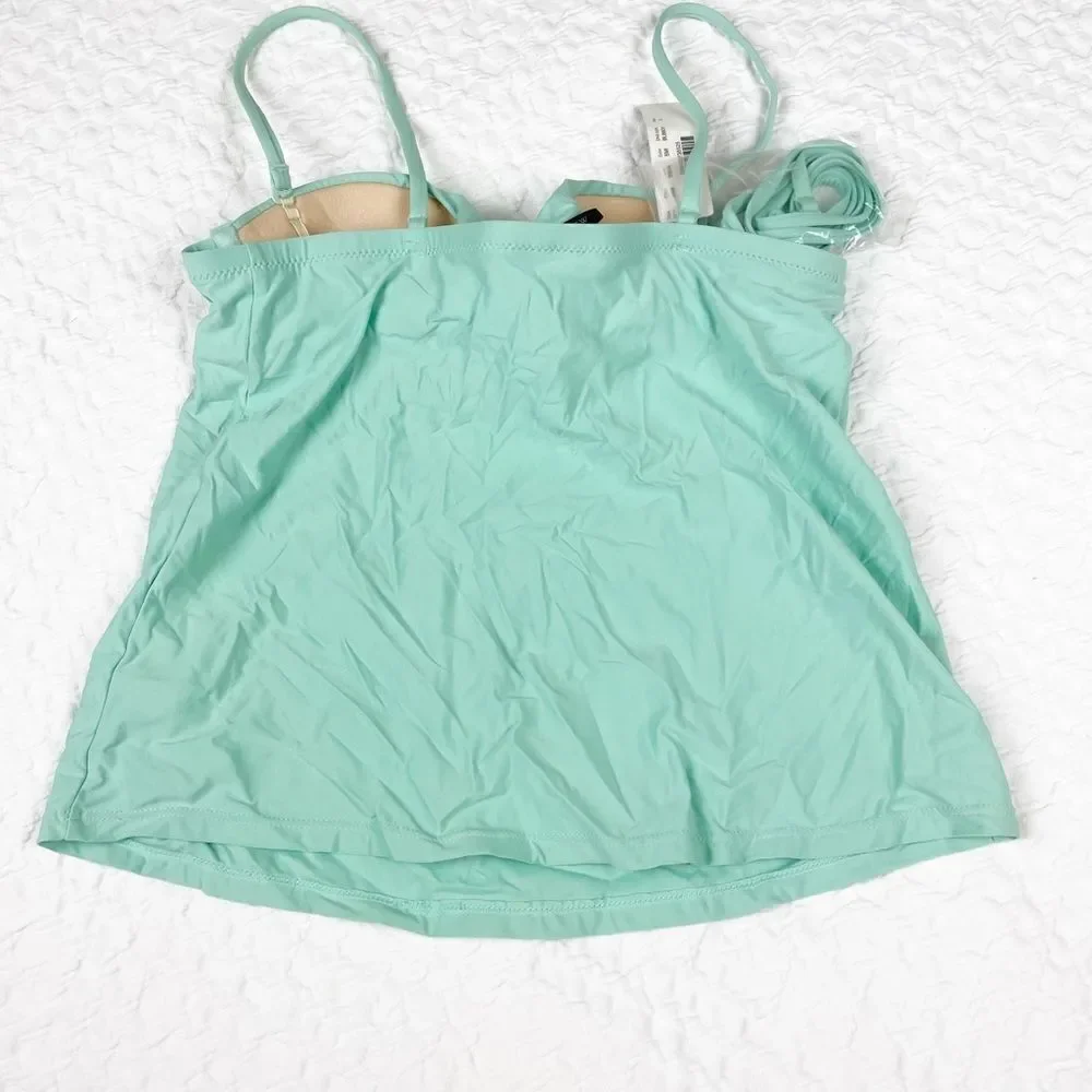 NWT J Crew Swing Tankini Top Aqua size 0